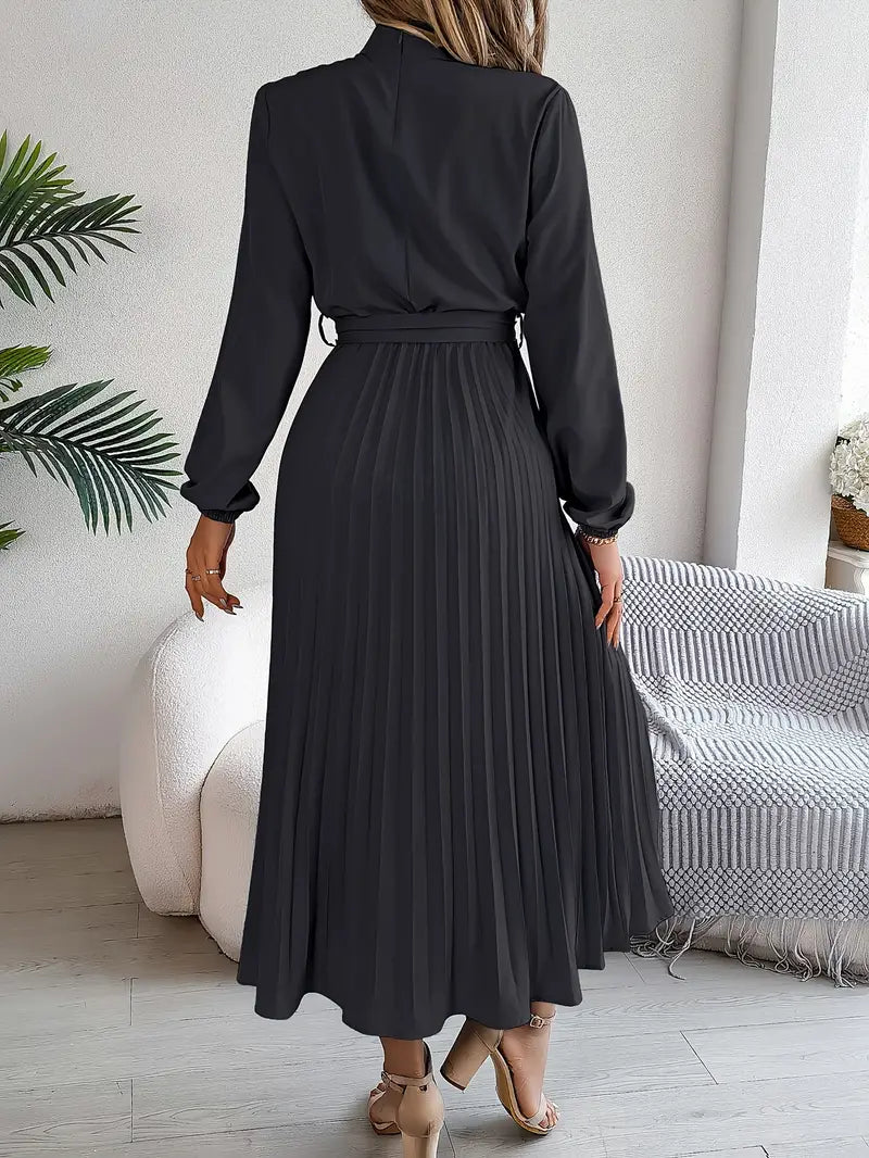 Jasmine | Women's Long Sleeve Pleated Midi Dress