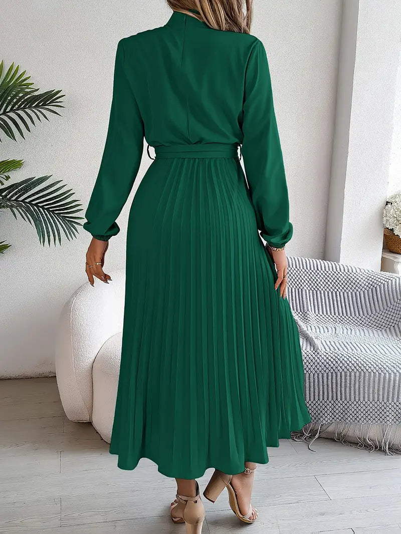 Jasmine | Women's Long Sleeve Pleated Midi Dress