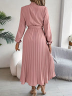 Jasmine | Women's Long Sleeve Pleated Midi Dress
