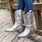 Quillan | Women's Embroidered Mid-Calf Cowboy Boots