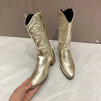 Quillan | Women's Embroidered Mid-Calf Cowboy Boots