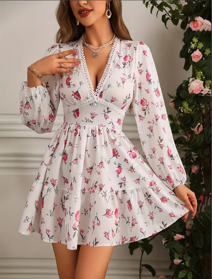Lyra | Women's Floral Long Sleeve Mini Dress