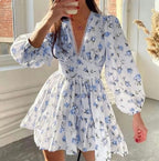 Lyra | Women's Floral Long Sleeve Mini Dress