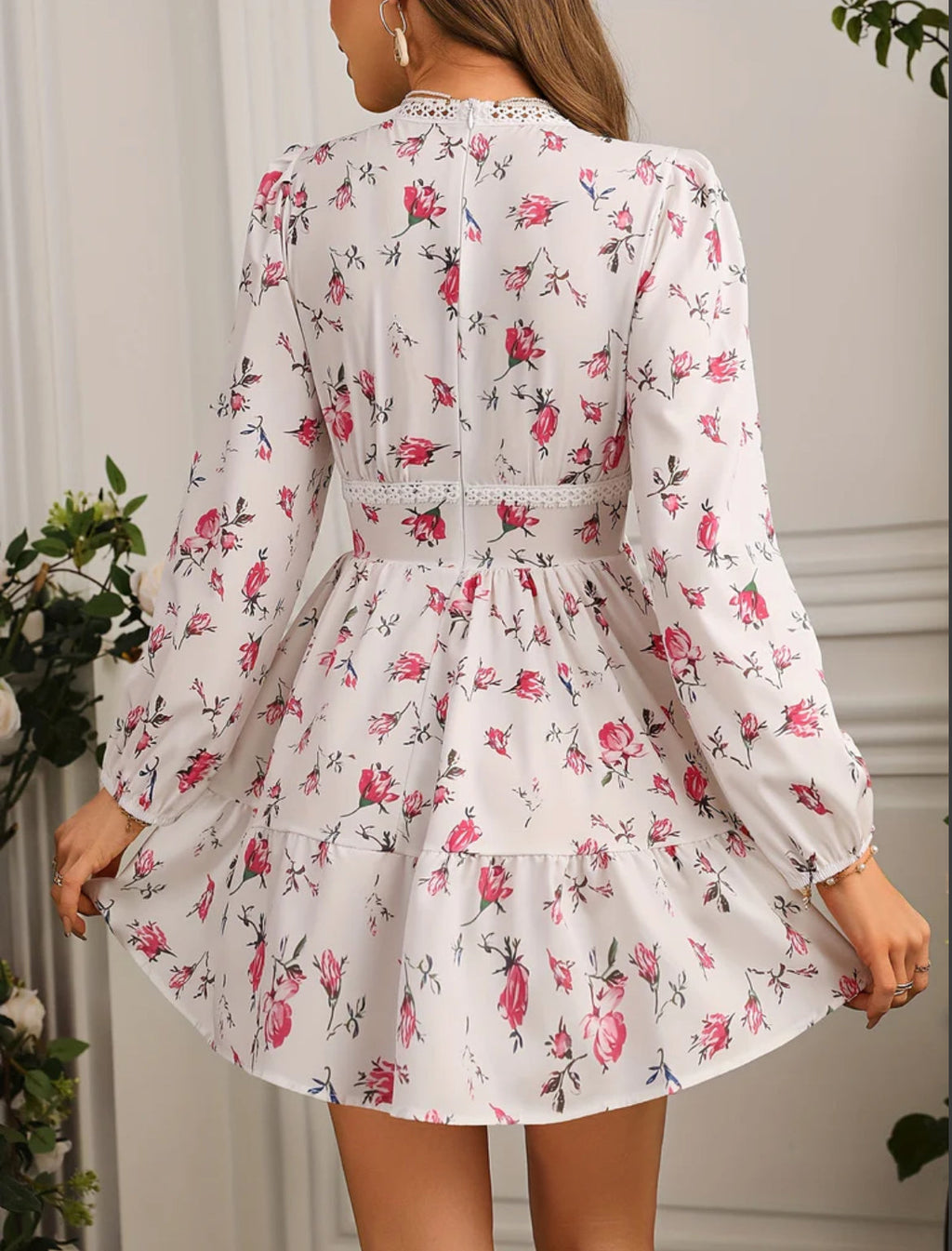 Lyra | Women's Floral Long Sleeve Mini Dress