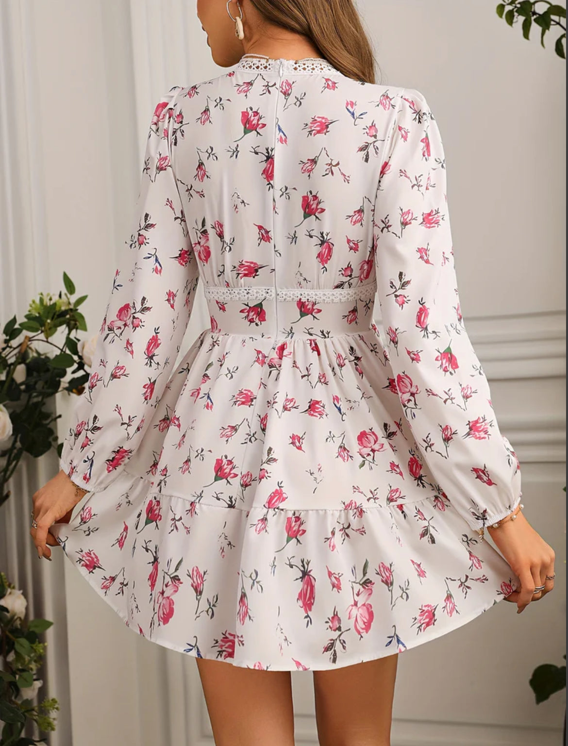 Lyra | Women's Floral Long Sleeve Mini Dress