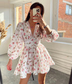 Lyra | Women's Floral Long Sleeve Mini Dress