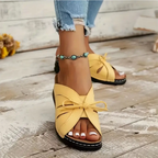 Bram | Women's Cut-Out Bow Peep Toe Wedge Sandals