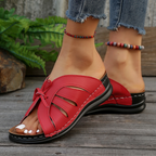 Bram | Women's Cut-Out Bow Peep Toe Wedge Sandals