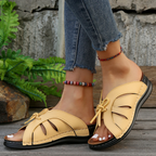 Bram | Women's Cut-Out Bow Peep Toe Wedge Sandals