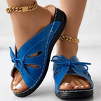 Bram | Women's Cut-Out Bow Peep Toe Wedge Sandals