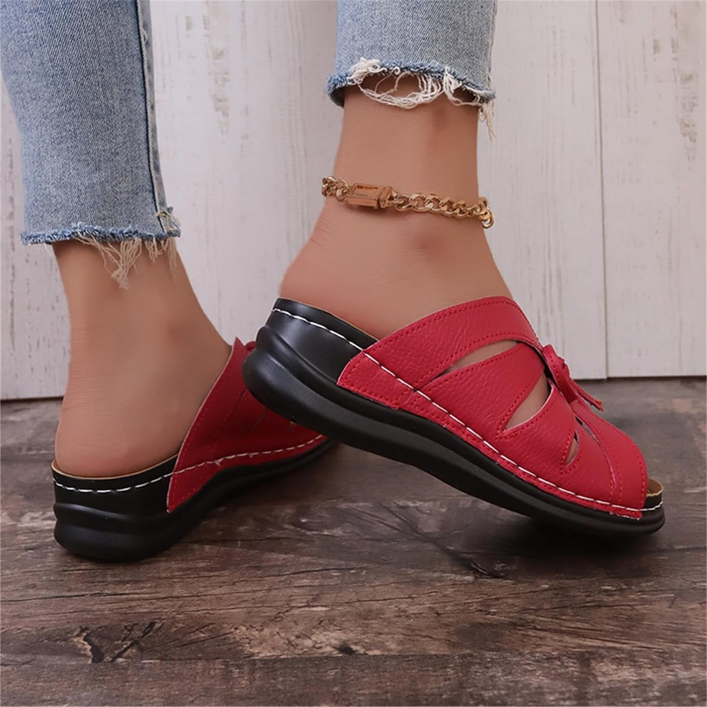 Bram | Women's Cut-Out Bow Peep Toe Wedge Sandals