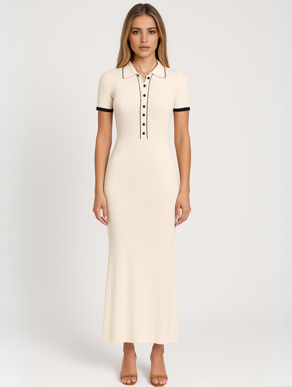 Birch | Women's Ribbed Button-Down Maxi Dress