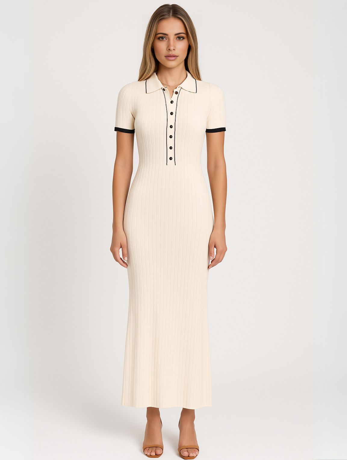 Birch | Women's Ribbed Button-Down Maxi Dress