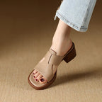 Jolene | Women's Block Heeled Sandals with Cut-Out Design