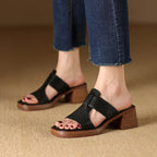 Jolene | Women's Block Heeled Sandals with Cut-Out Design
