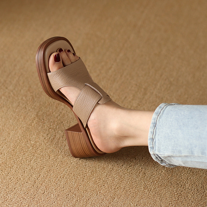 Jolene | Women's Block Heeled Sandals with Cut-Out Design