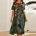 Jarvis | Women's Abstract Print A-Line Midi Dress