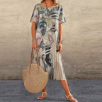 Jarvis | Women's Abstract Print A-Line Midi Dress