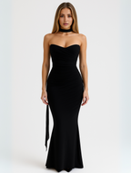 Solveig | Women's Strapless Ruched Bodycon Maxi Dress