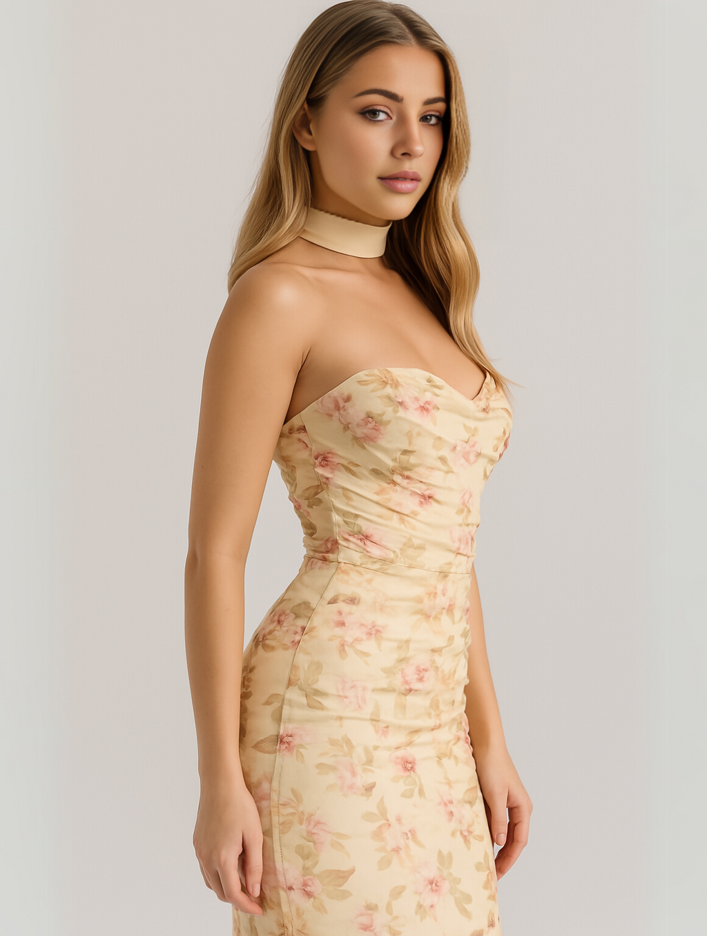 Solveig | Women's Strapless Ruched Bodycon Maxi Dress