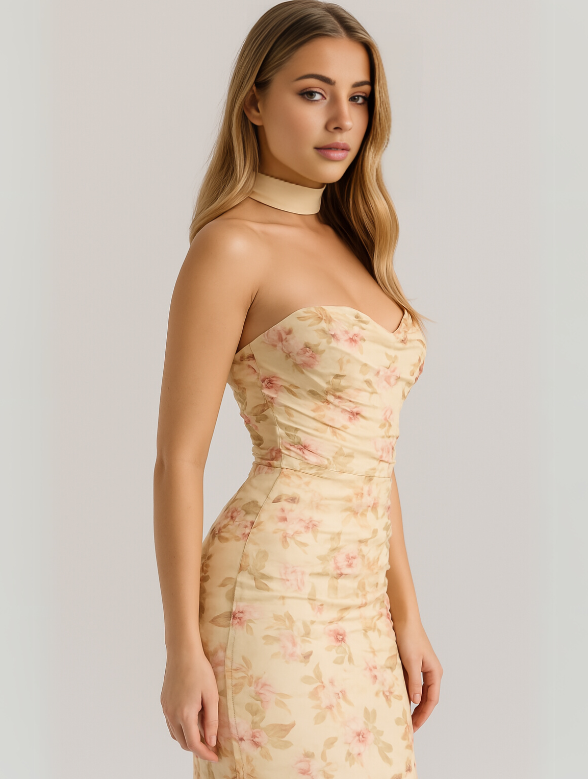 Solveig | Women's Strapless Ruched Bodycon Maxi Dress
