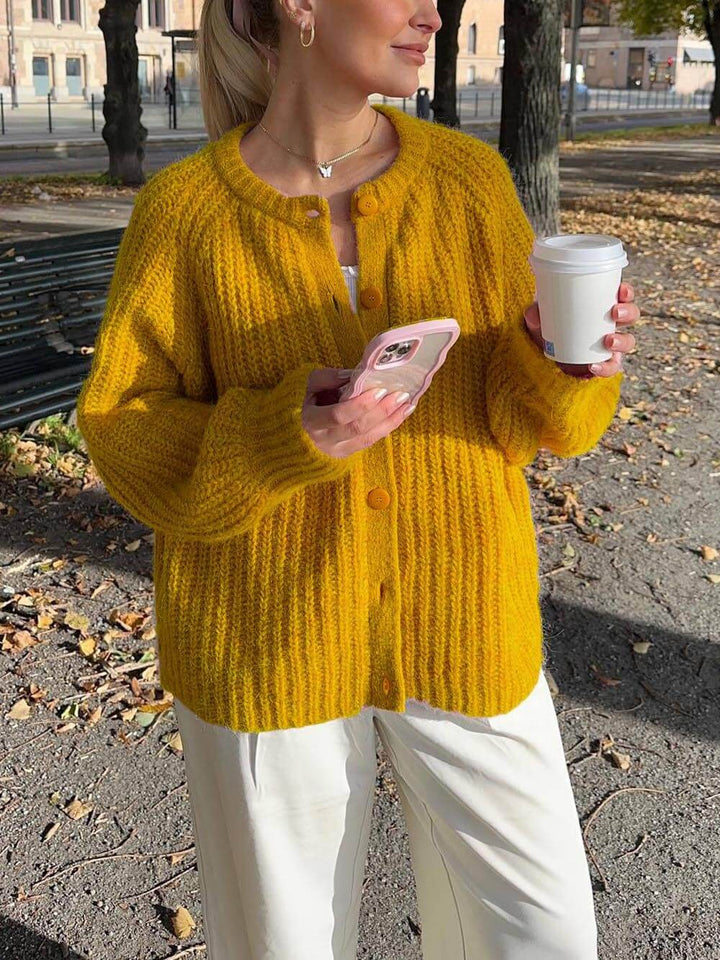 Grace & Jess | Loose Solid Color Long Sleeve Cardigan