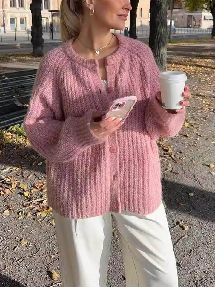 Grace & Jess | Loose Solid Color Long Sleeve Cardigan