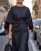 Kerith | Women's Elegant Belted Midi Dress