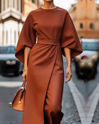 Kerith | Women's Elegant Belted Midi Dress