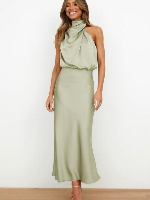 Zuleika | Women's Elegant Halter Neck Midi Dress