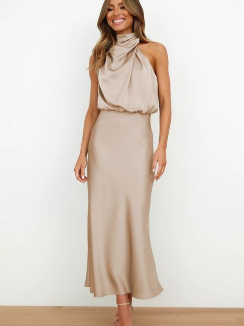Zuleika | Women's Elegant Halter Neck Midi Dress