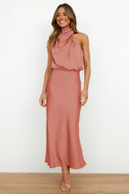 Zuleika | Women's Elegant Halter Neck Midi Dress