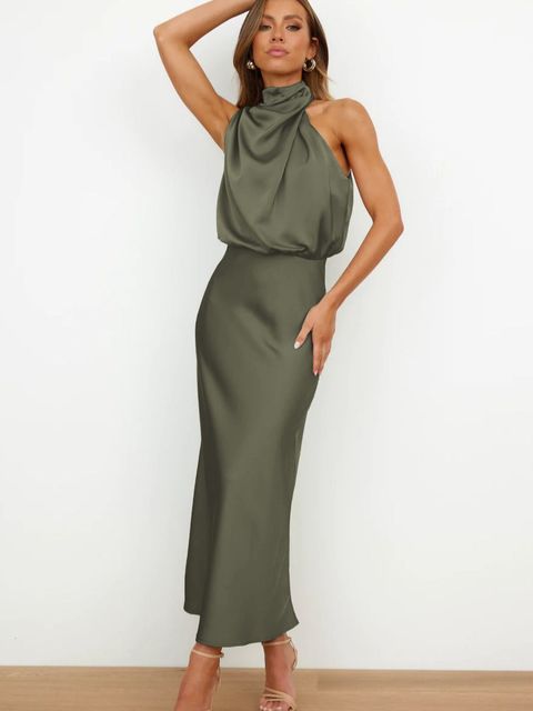 Zuleika | Women's Elegant Halter Neck Midi Dress