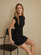 April | Women's Chic A-Line Cap Sleeve Mini Dress