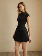 Ulrica | Women's Chic Cap Sleeve A-Line Mini Dress