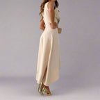 Blandine | Women's Sleeveless V-Neck Asymmetric Midi Dress