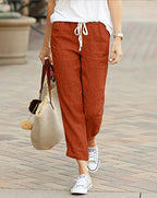 Sunniva | Women's Cropped Drawstring Chino Trousers