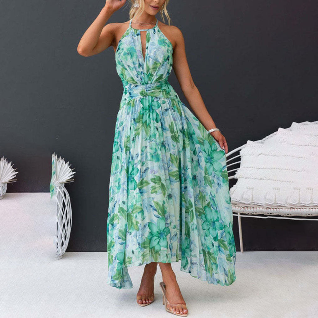 Crescentia | Women's Floral Halter Neck Sundress