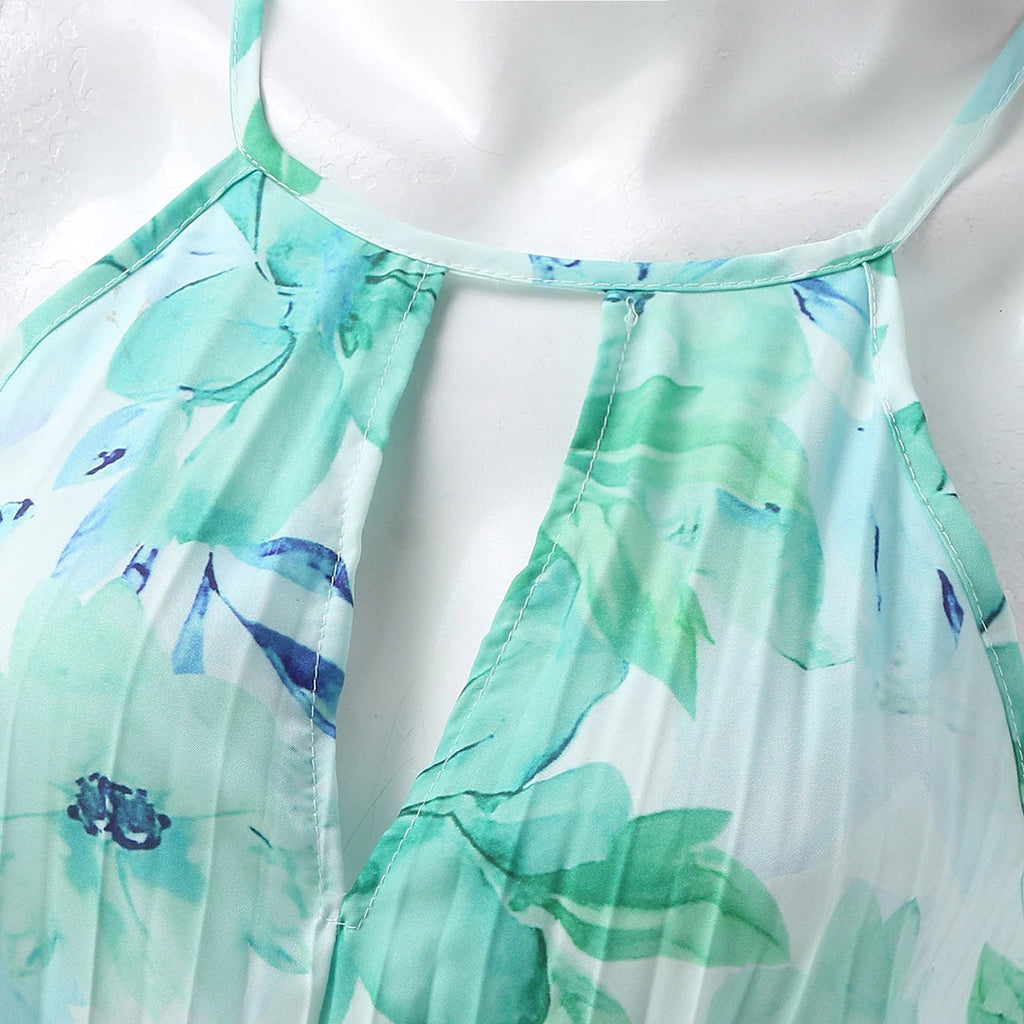 Crescentia | Women's Floral Halter Neck Sundress
