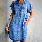 Eadlyn | Women's Casual Button-Down Denim Mini Dress