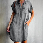 Eadlyn | Women's Casual Button-Down Denim Mini Dress