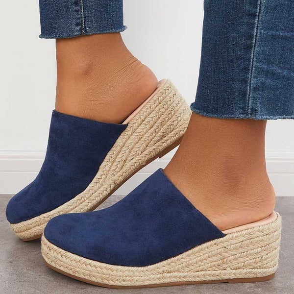 Leif | Women's Closed Toe Espadrille Wedge Mules