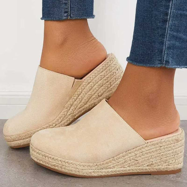 Leif | Women's Closed Toe Espadrille Wedge Mules