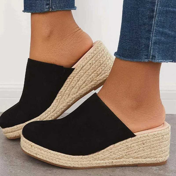 Leif | Women's Closed Toe Espadrille Wedge Mules