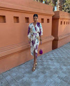 Jana | Women's Floral Print Long Sleeve Wrap Midi Dress