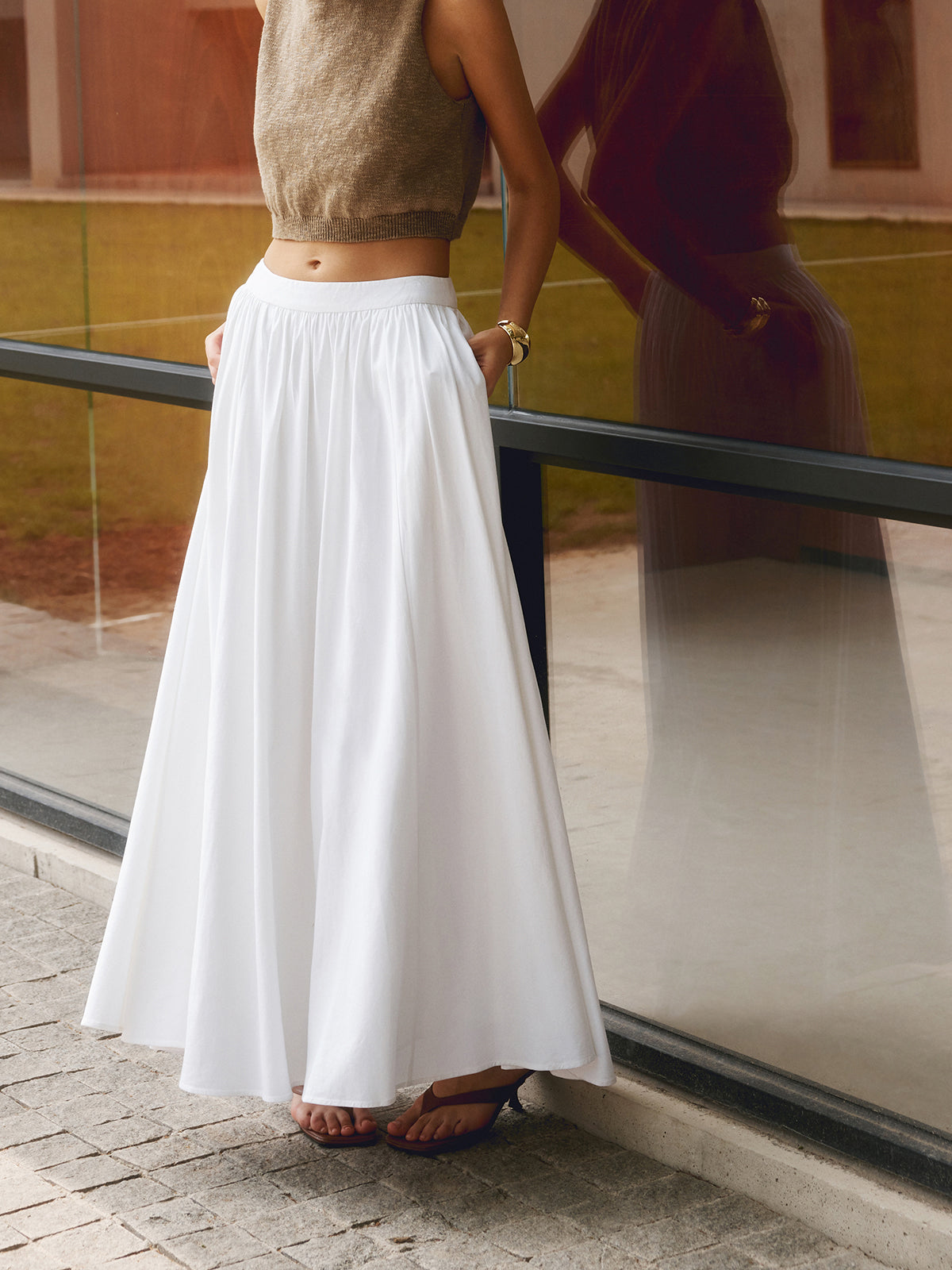 Blair | Women's High Waist Pleated Maxi Skirt