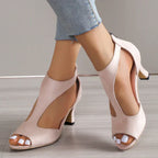 Liutgard | Women's T-Strap Peep Toe Heel Sandals