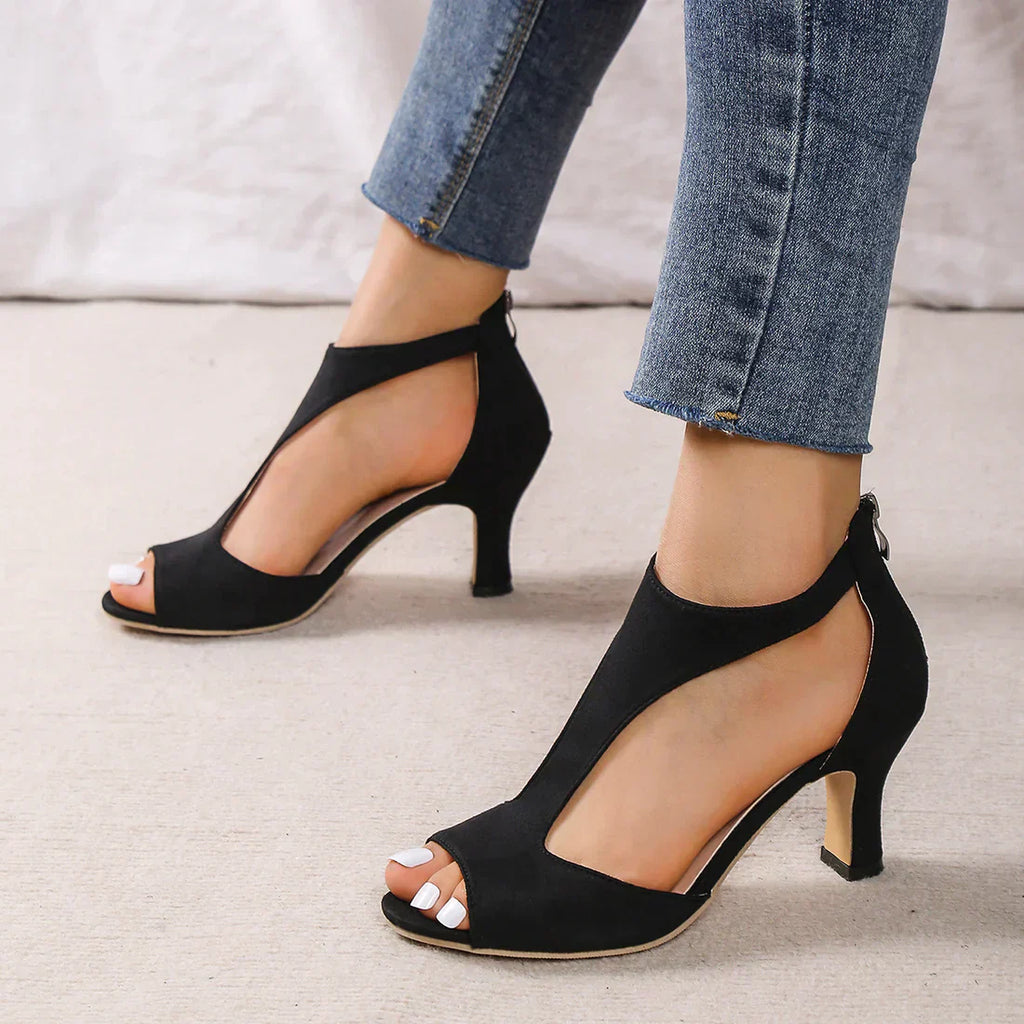 Liutgard | Women's T-Strap Peep Toe Heel Sandals