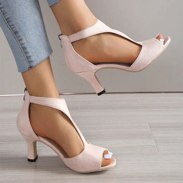 Liutgard | Women's T-Strap Peep Toe Heel Sandals