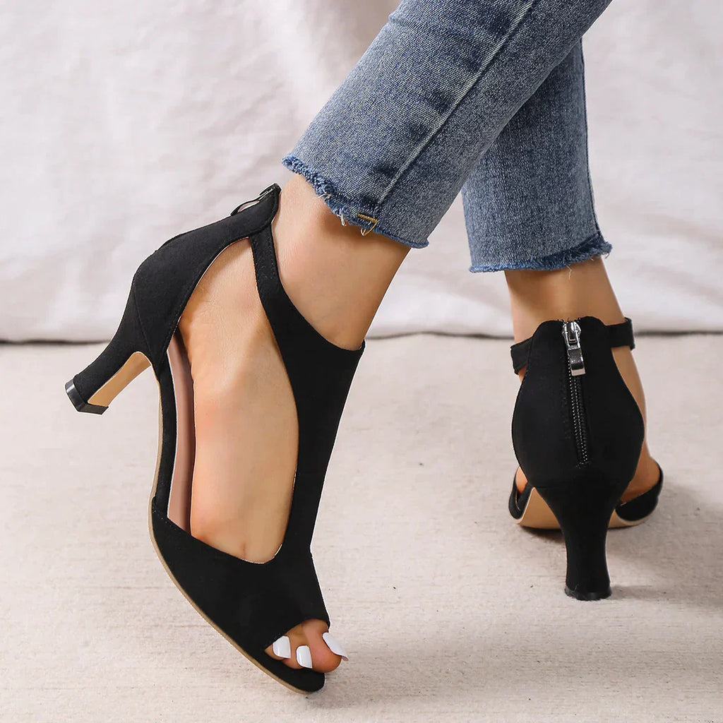 Liutgard | Women's T-Strap Peep Toe Heel Sandals